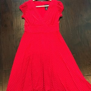 Red jersey knit dress